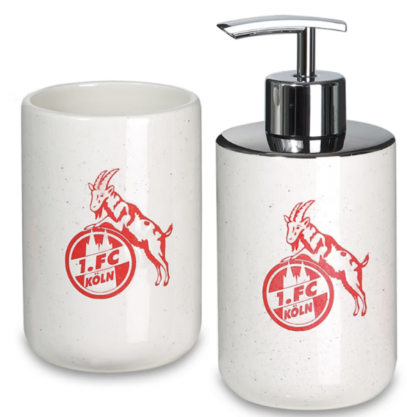 1. FC Köln - Bad-Set m. Seifenspender u. Zahnputzbecher